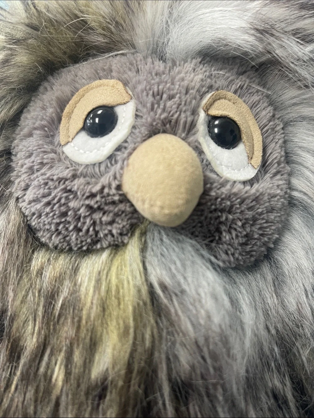 Jellycat Multitone Brown & Gray Faux-Fur Owl Pet Toy